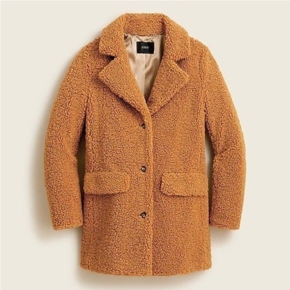 J. Crew NWT Adobe Clay Teddy Sherpa Jacket Size XL - Picture 1 of 10